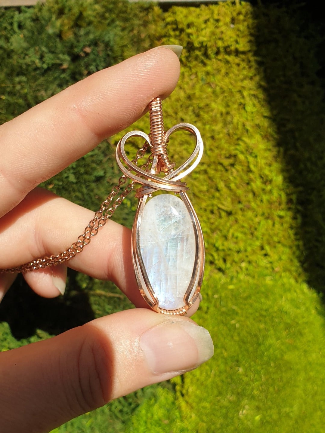 Moonstone and Rose Gold Necklace