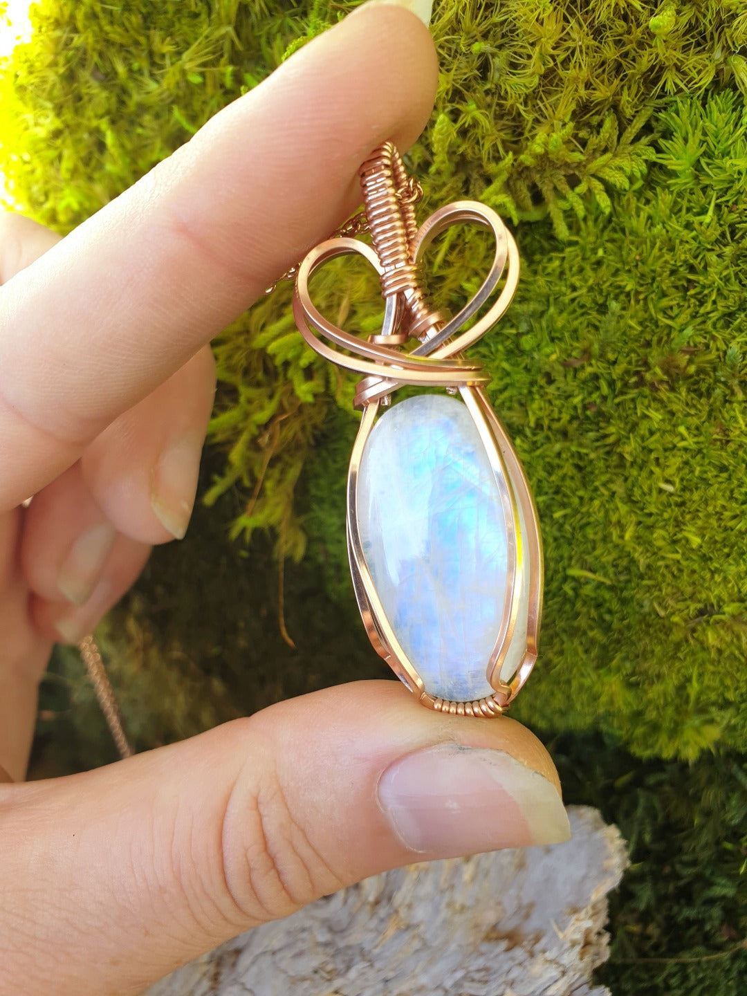 Moonstone and Rose Gold Necklace