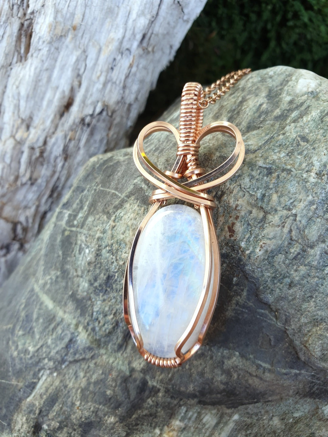 Moonstone and Rose Gold Necklace
