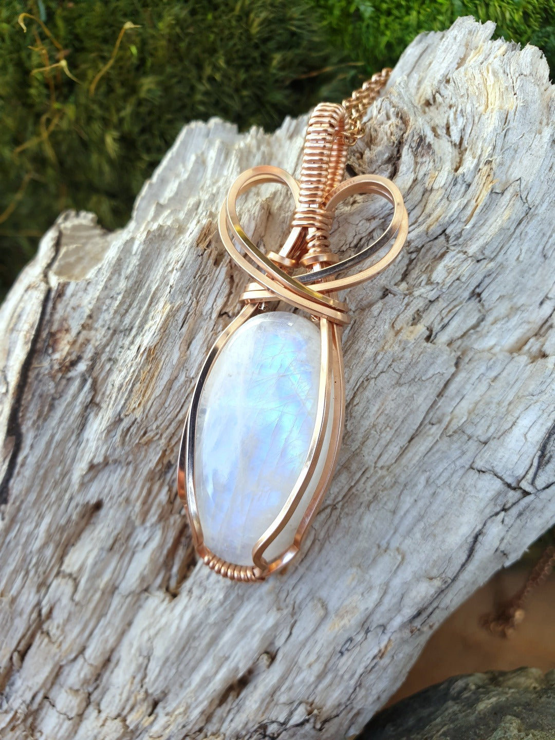 Moonstone and Rose Gold Necklace