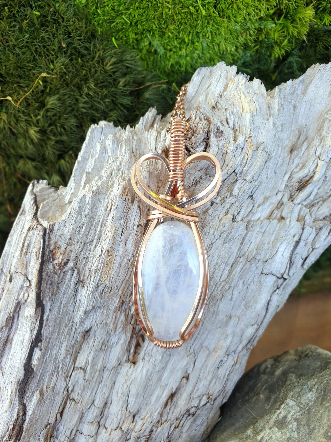 Moonstone and Rose Gold Necklace