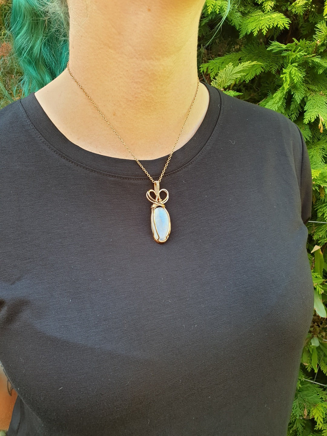 Moonstone and Rose Gold Necklace