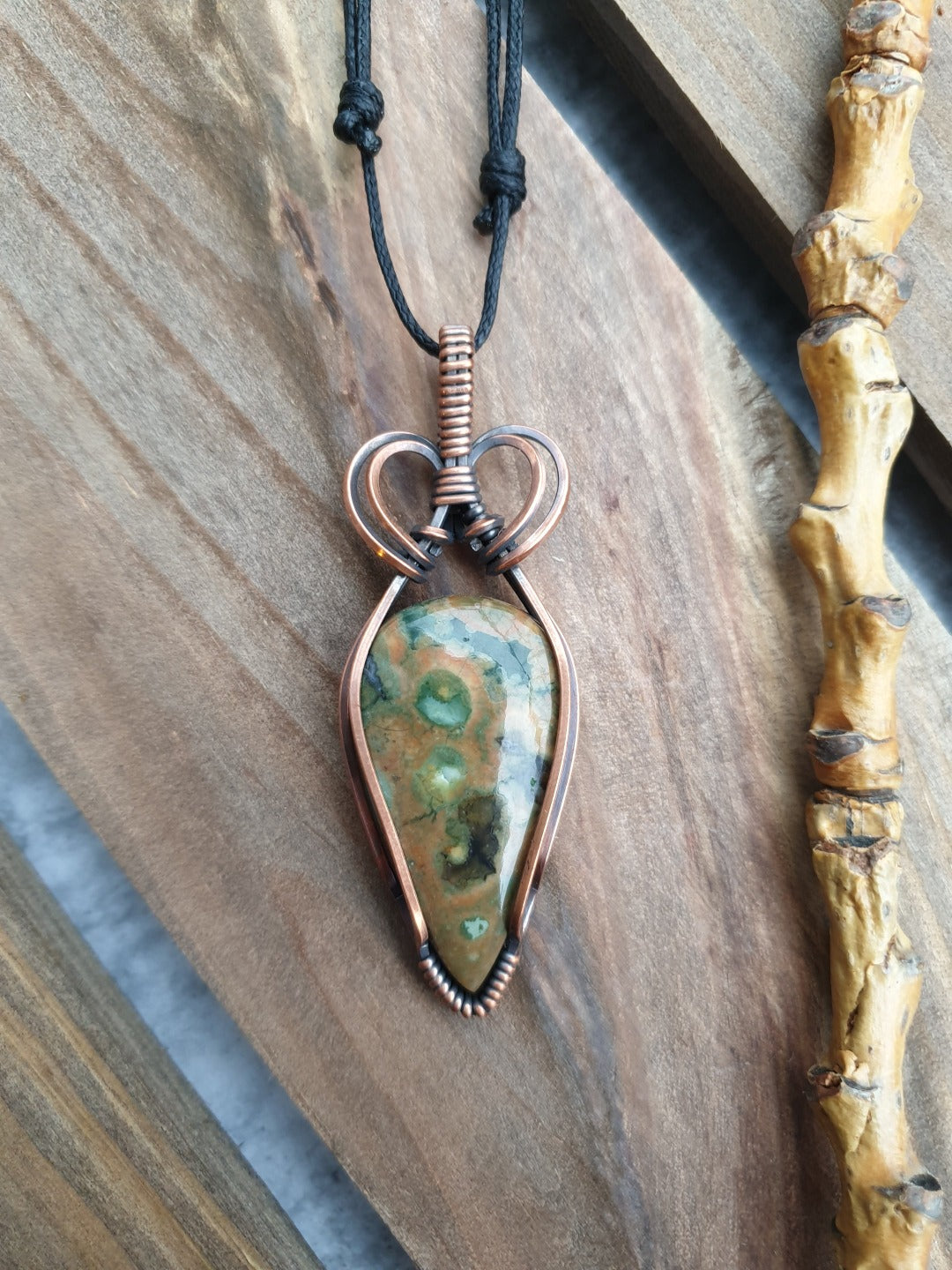 Rainforest Jasper and Copper Necklace