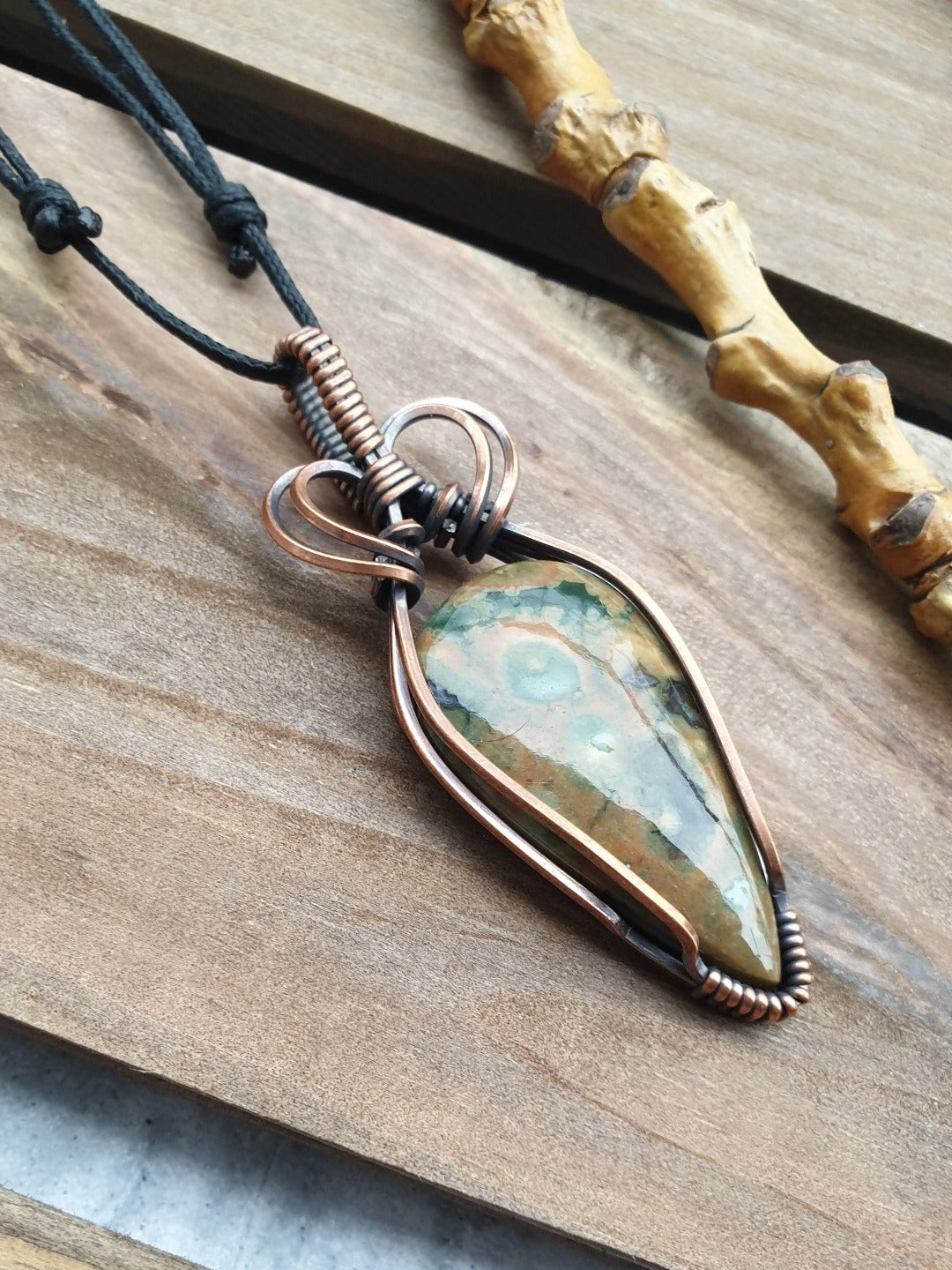Rainforest Jasper and Copper Necklace