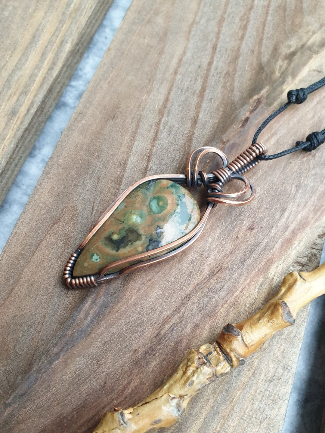 Rainforest Jasper and Copper Necklace