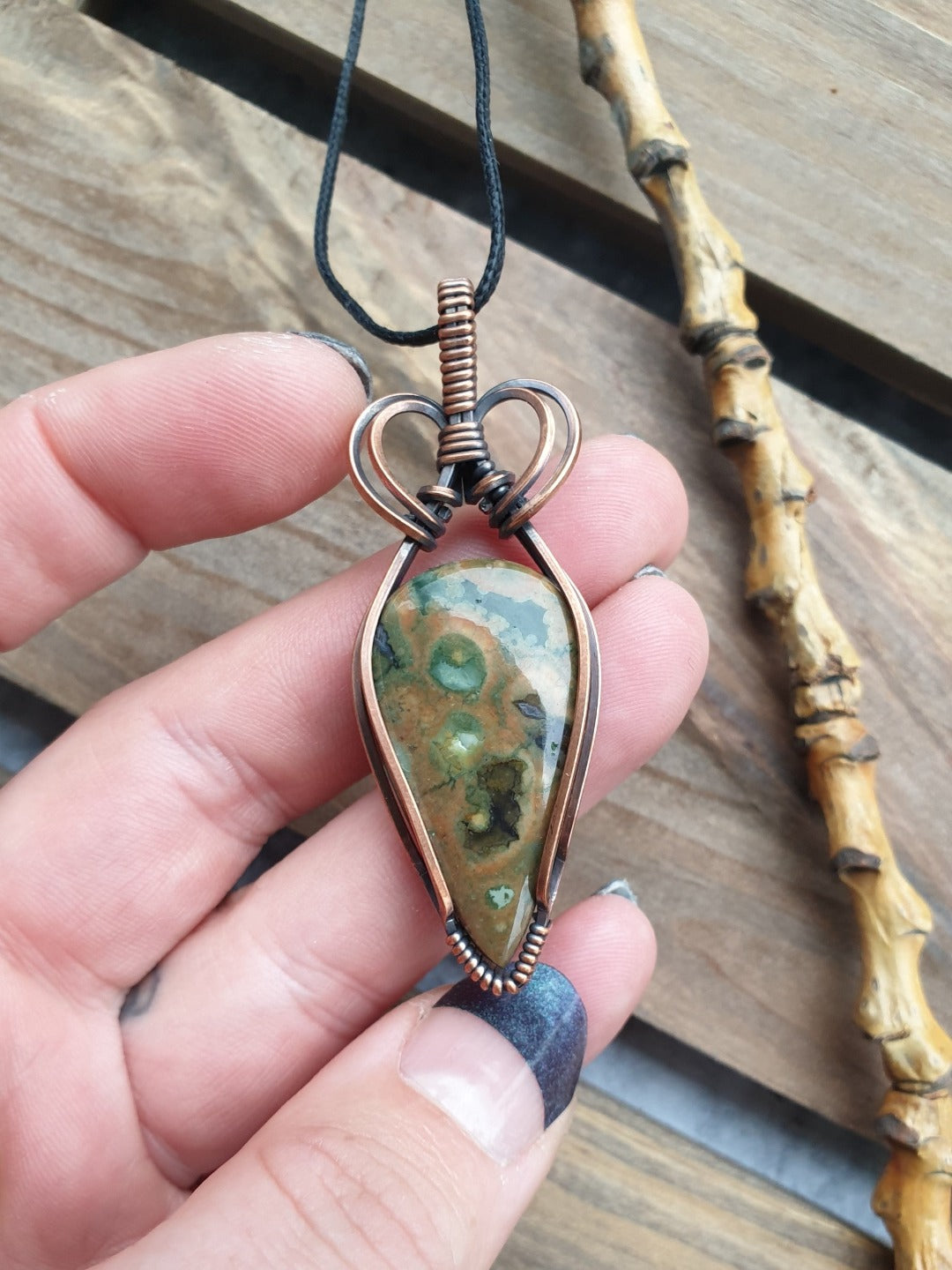 Rainforest Jasper and Copper Necklace