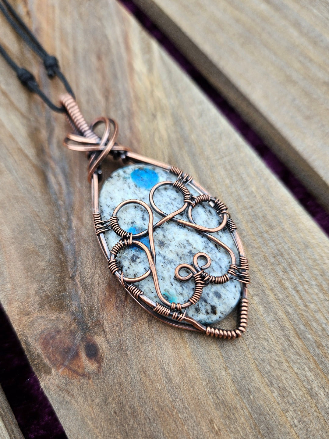 K2 Stone and Copper Paw Necklace
