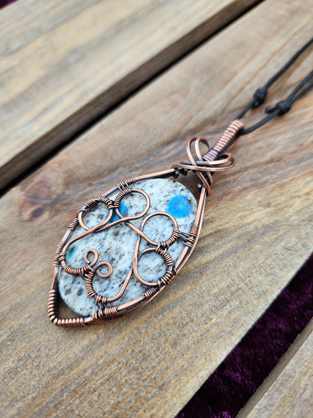 K2 Stone and Copper Paw Necklace