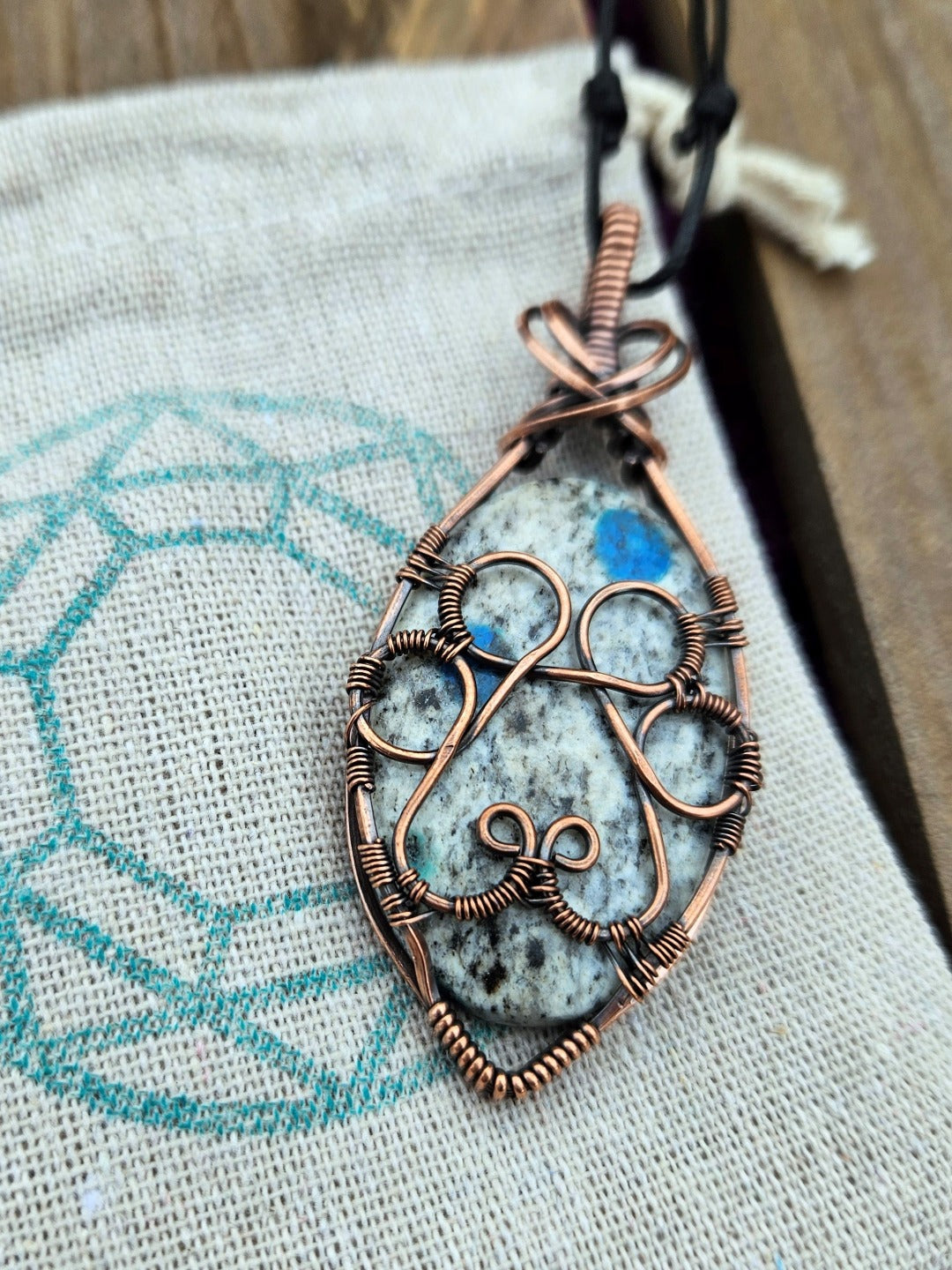 K2 Stone and Copper Paw Necklace