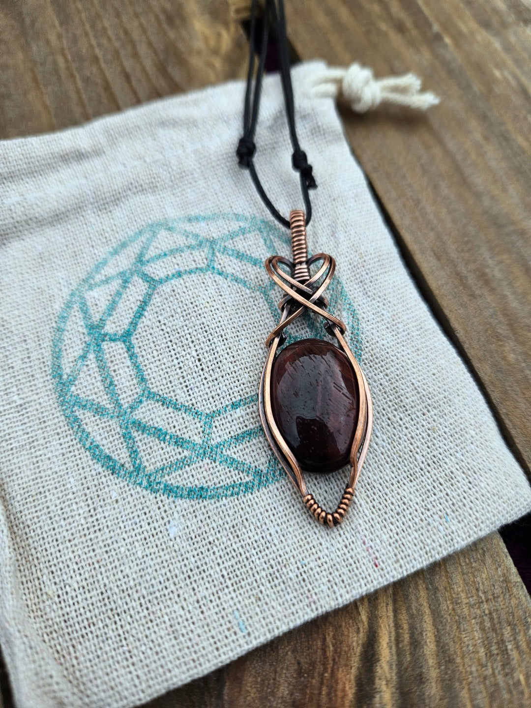 Red Tigers Eye and Copper Necklace