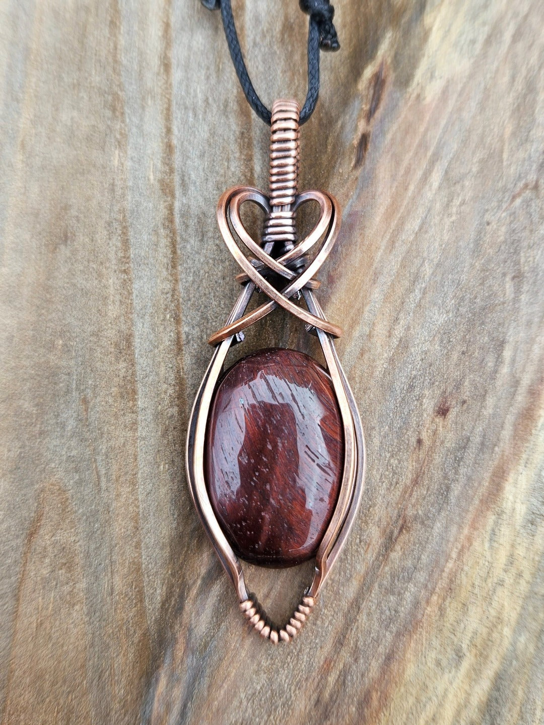 Red Tigers Eye and Copper Necklace