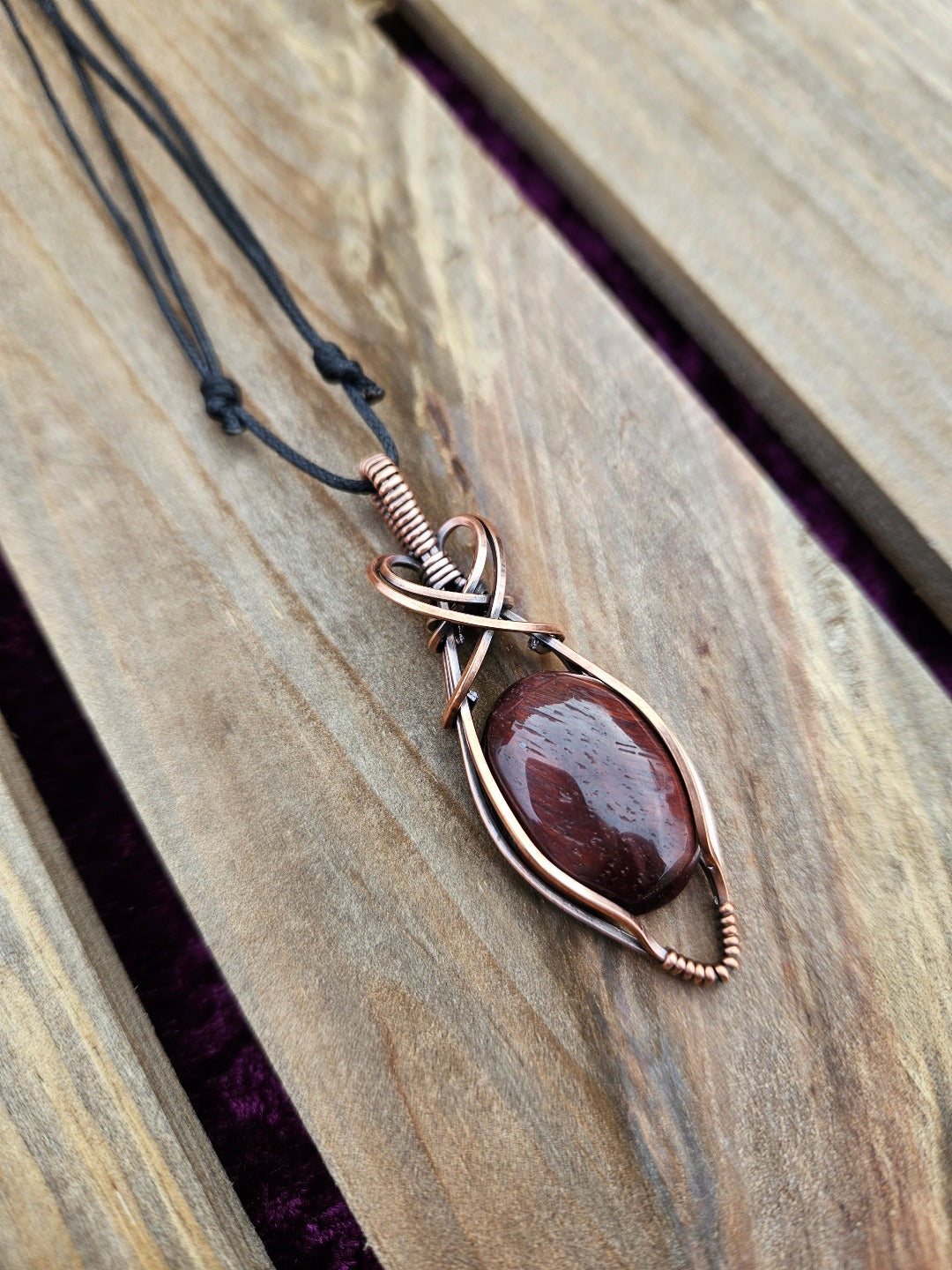 Red Tigers Eye and Copper Necklace