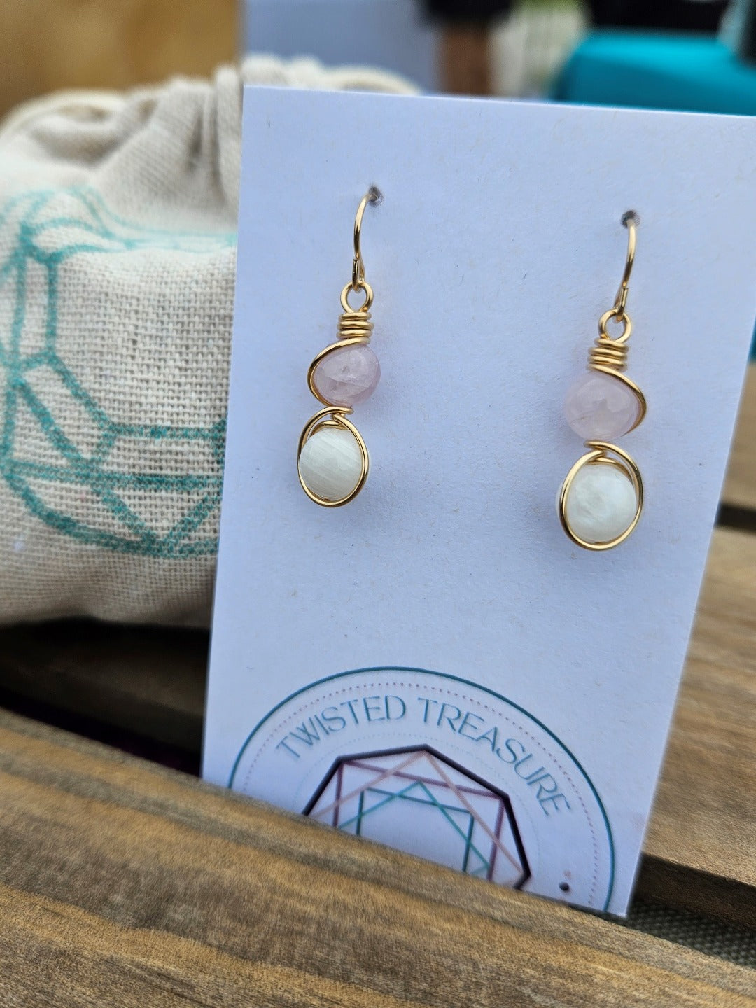 Moonstone & Kunzite 14k Gold Fill Earrings