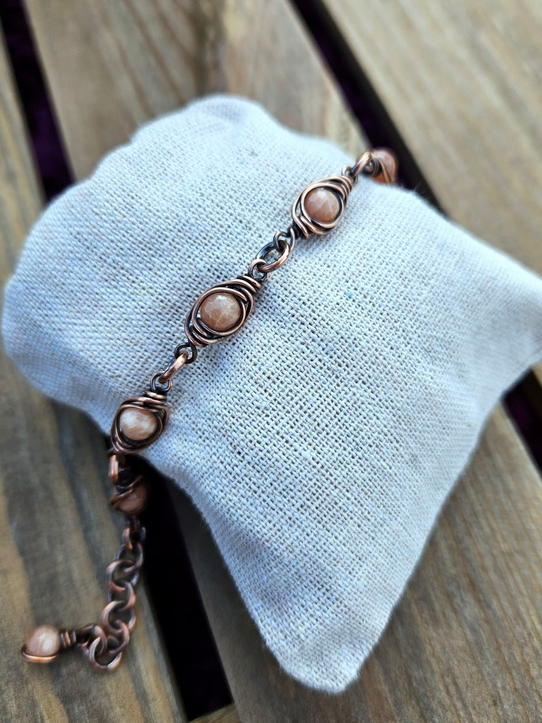 Sunstone and Copper Bracelet - 14-19.5cm Wrists