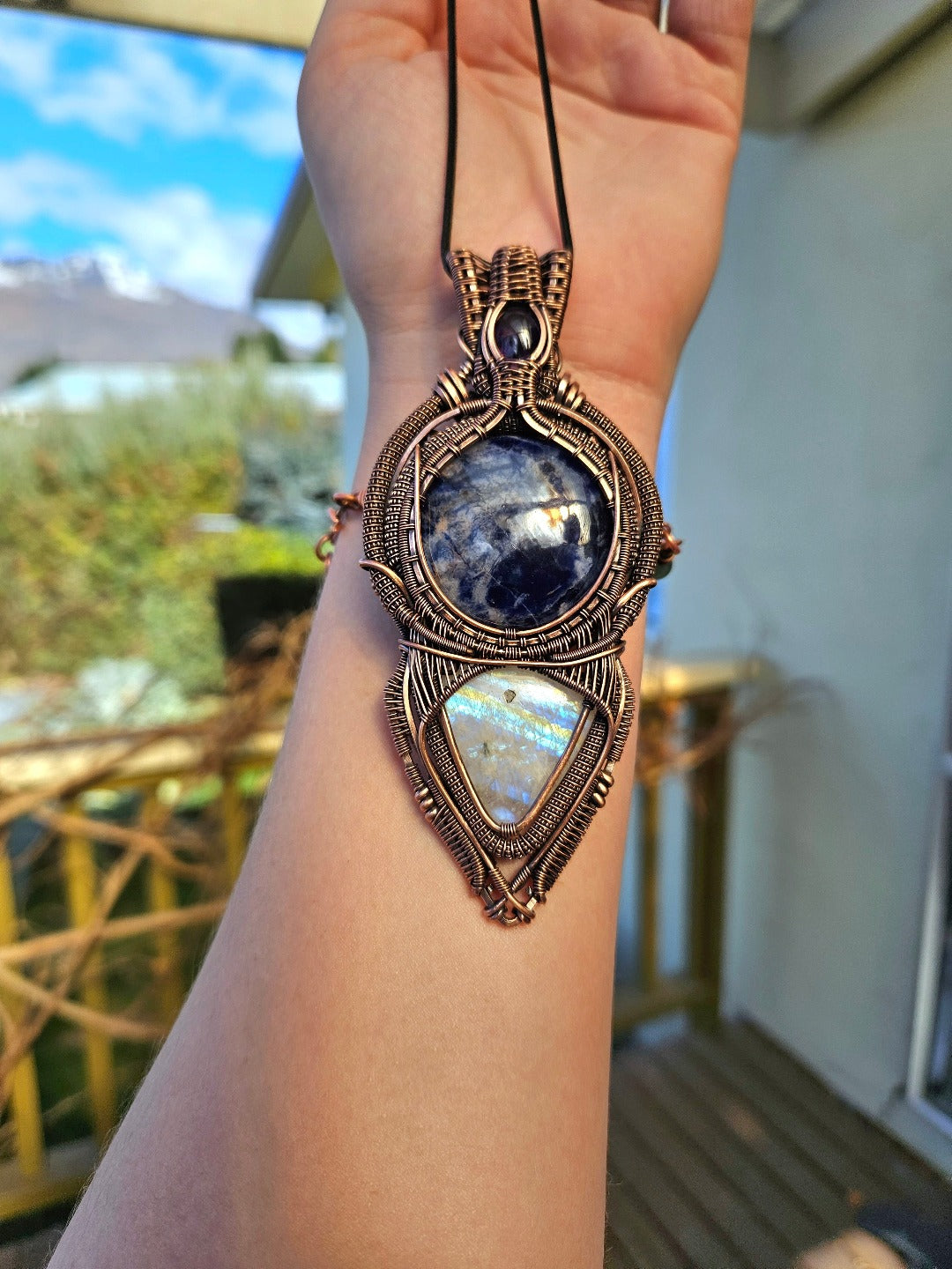 'Nimue' - Amethyst, Sodalite, Moonstone & Copper Necklace