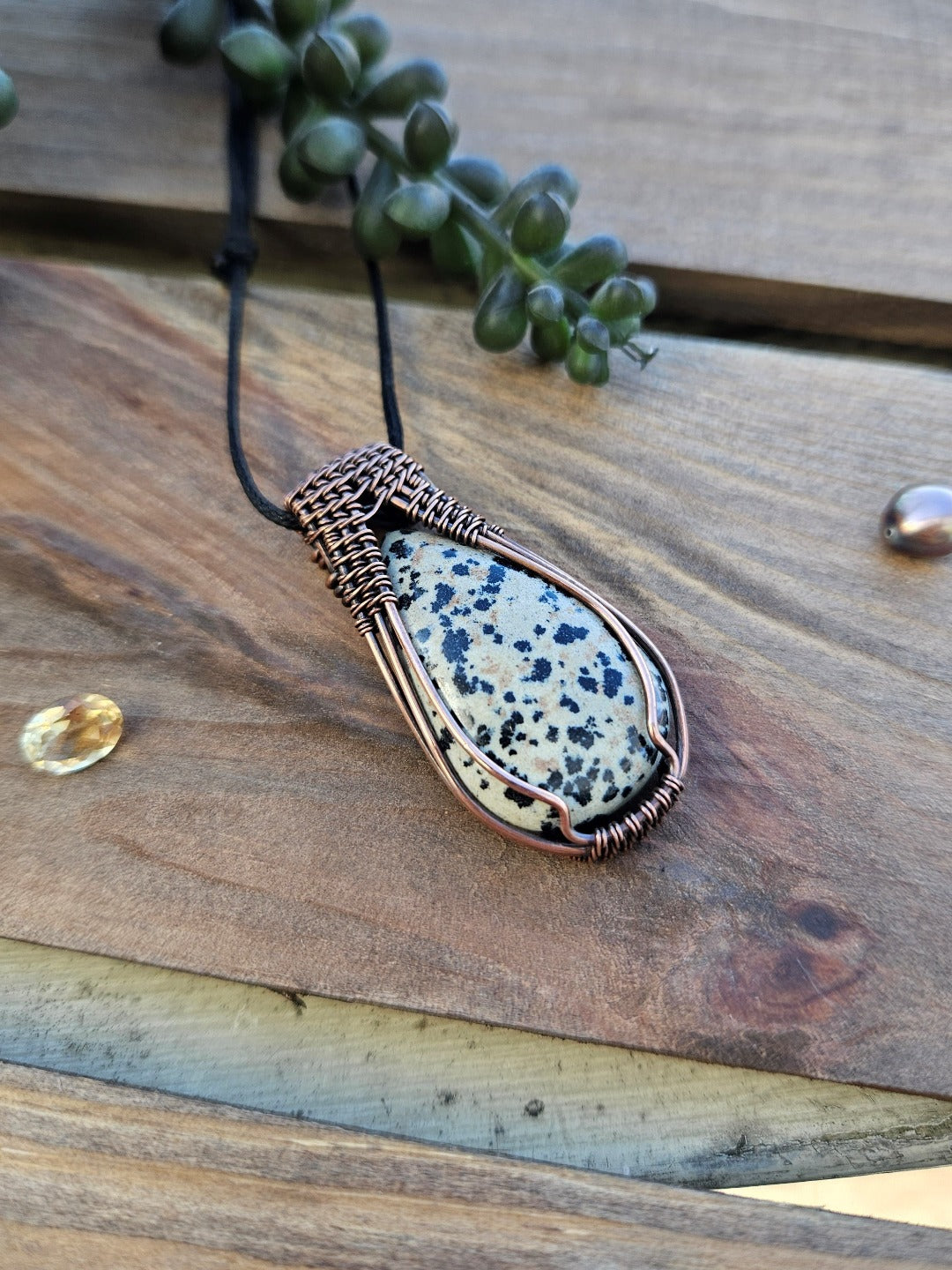 Dalmatian Jasper and Copper Necklace