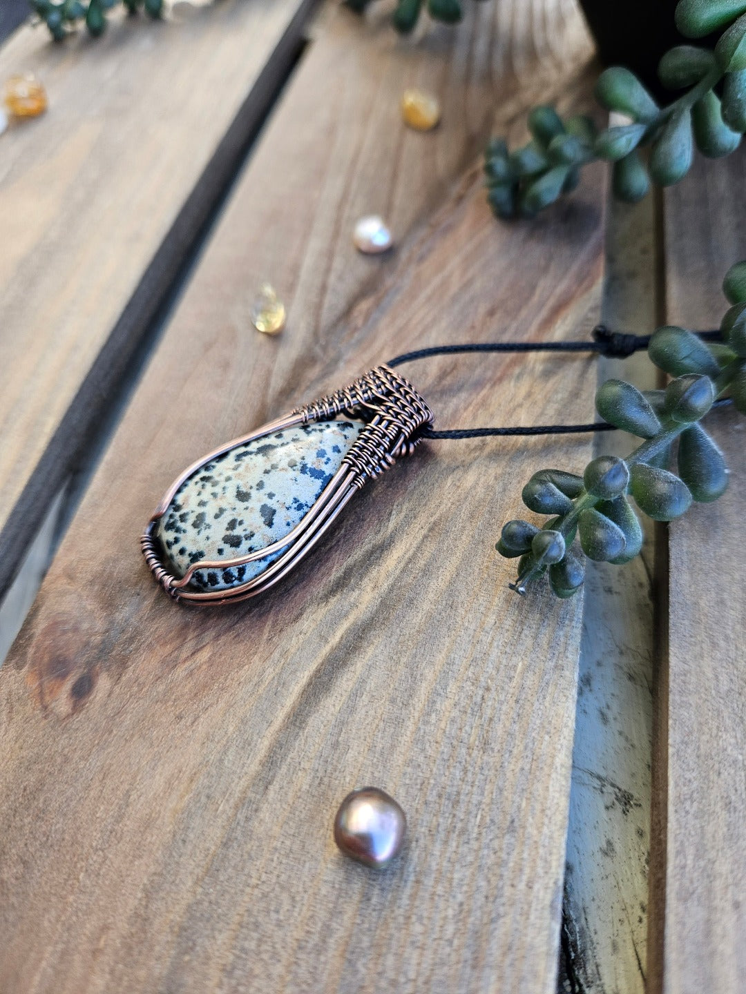 Dalmatian Jasper and Copper Necklace