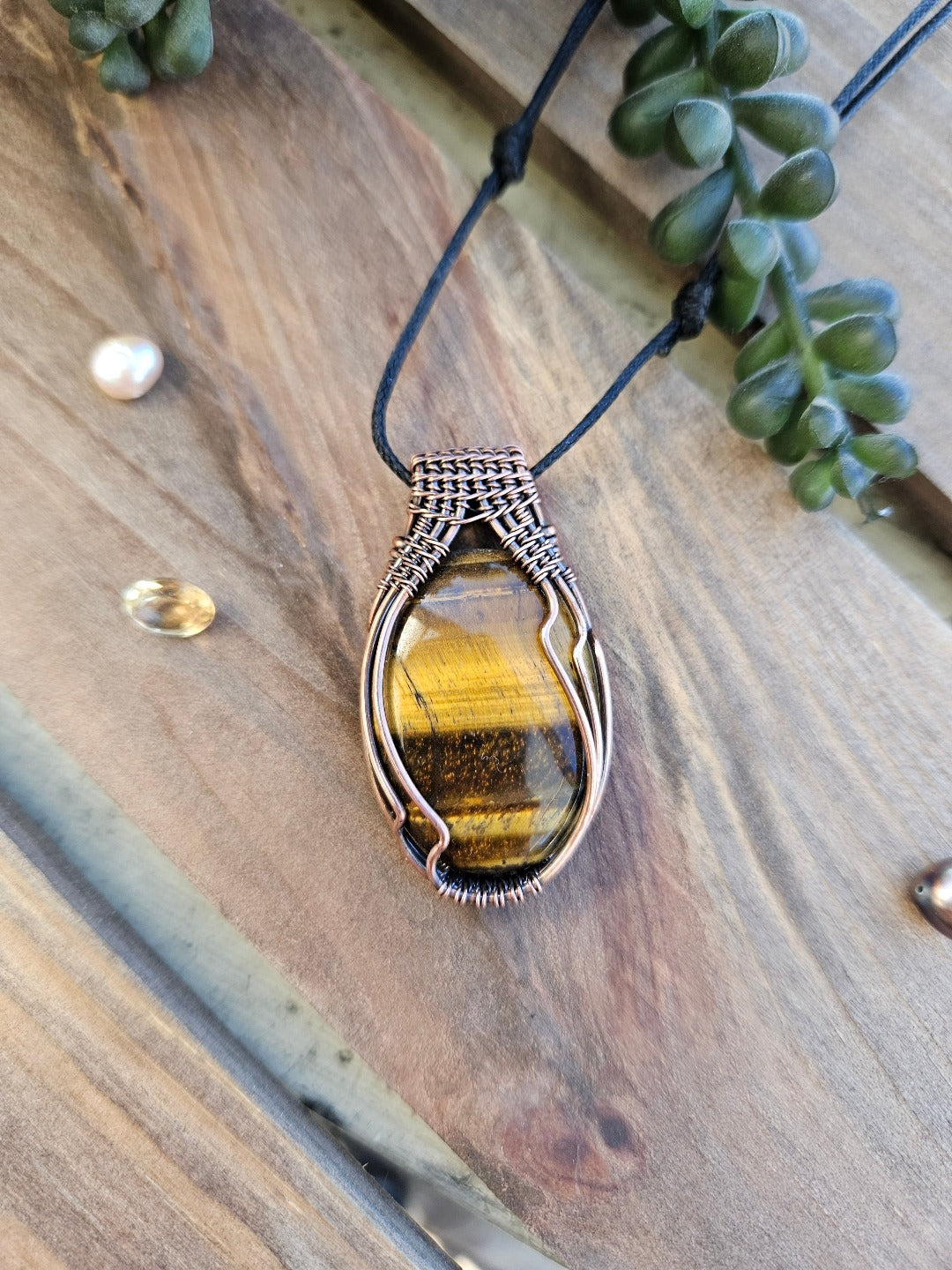 Tiger's Eye and Copper Necklace