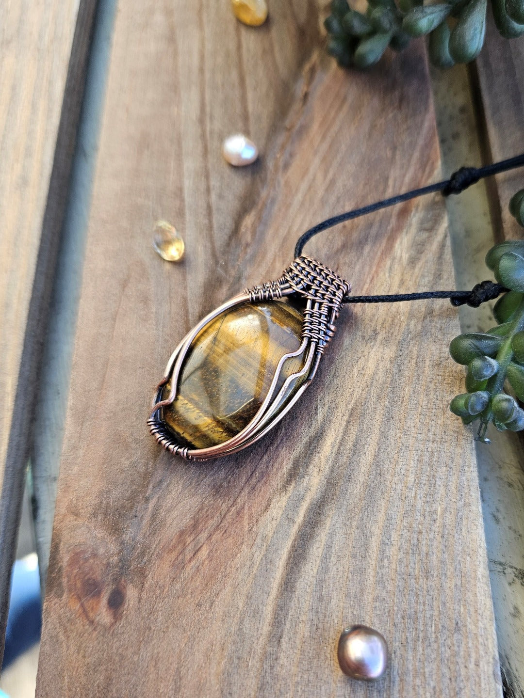 Tiger's Eye and Copper Necklace