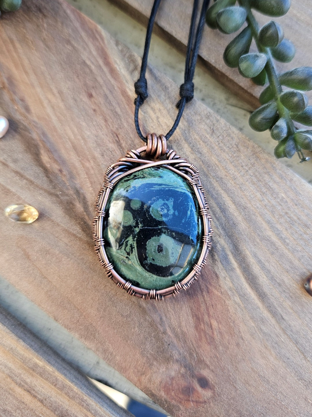 Kambaba Jasper and Copper Necklace