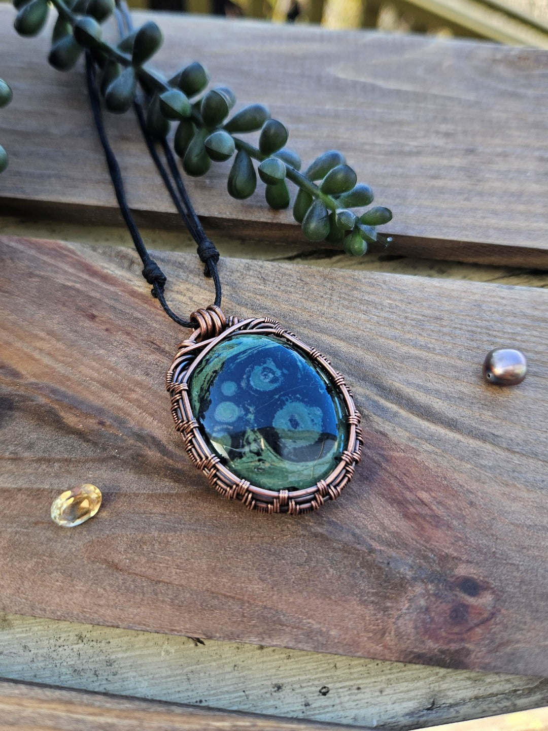 Kambaba Jasper and Copper Necklace