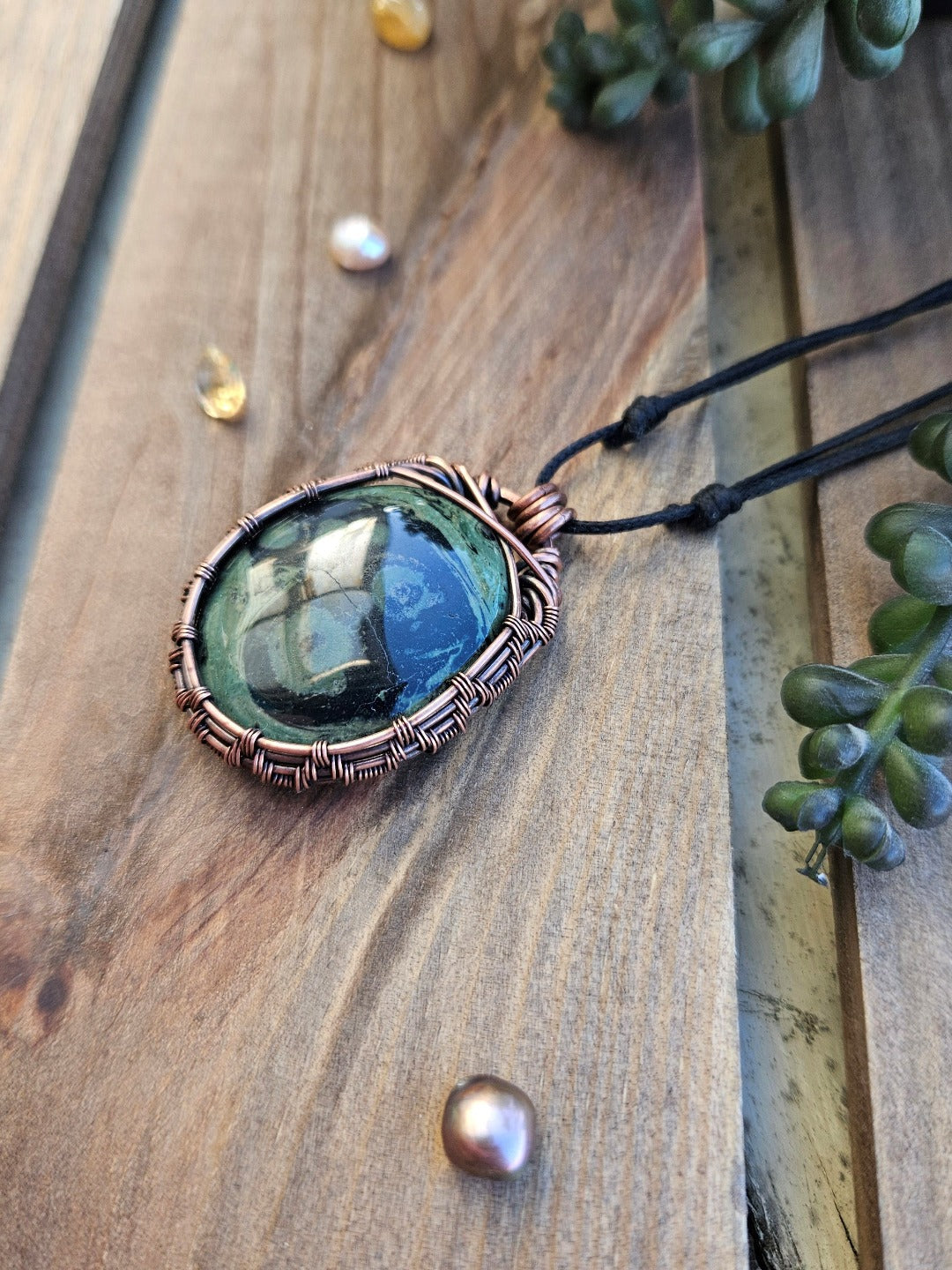 Kambaba Jasper and Copper Necklace