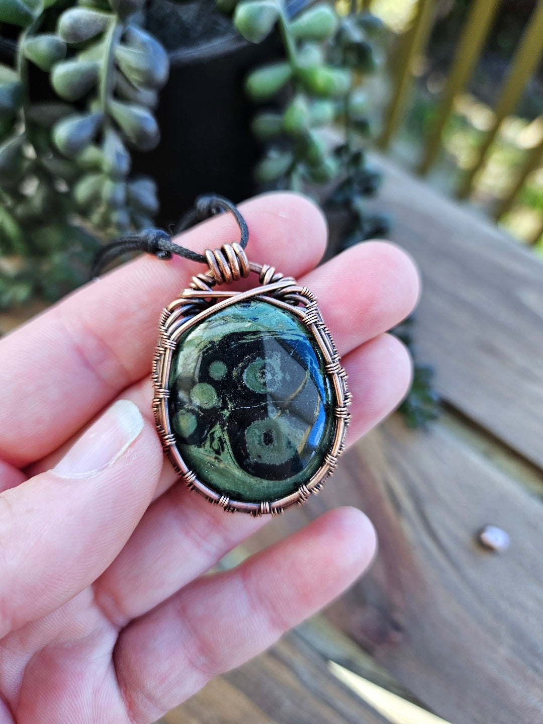 Kambaba Jasper and Copper Necklace