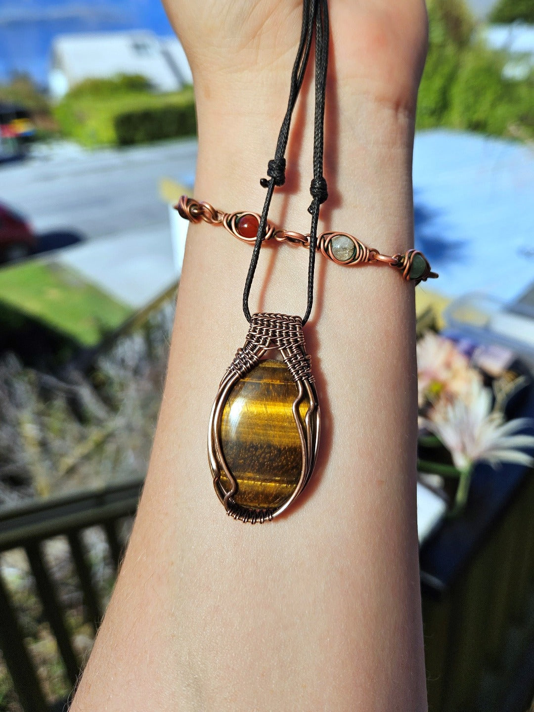 Tiger's Eye and Copper Necklace