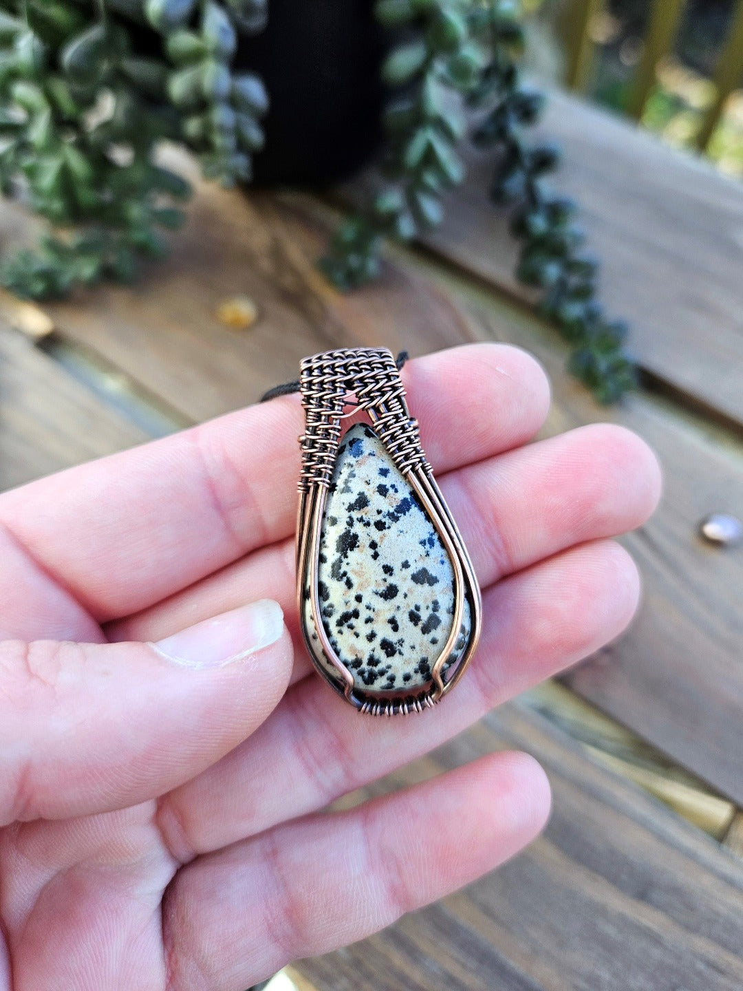 Dalmatian Jasper and Copper Necklace