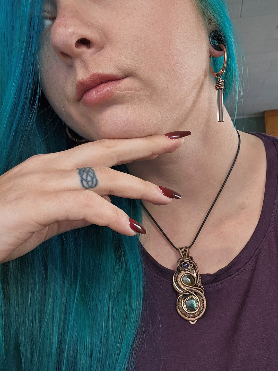'Serpent' - Amethyst, Labradorite, Citrine & Copper Necklace