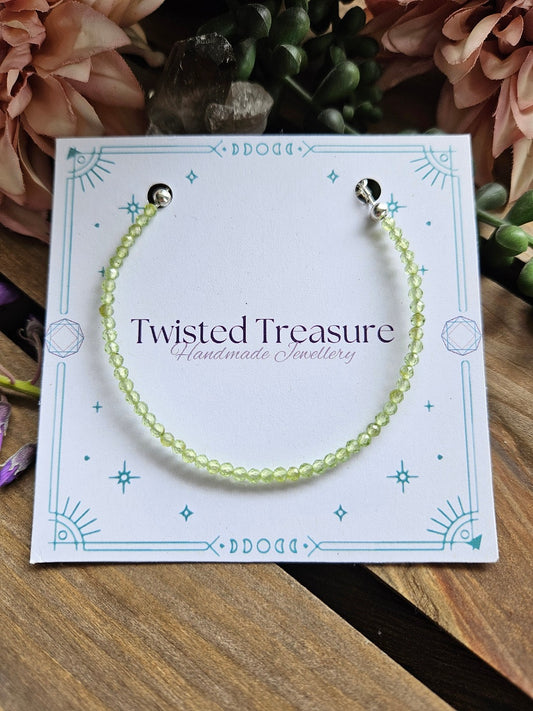 Peridot and Silver Bracelet - August