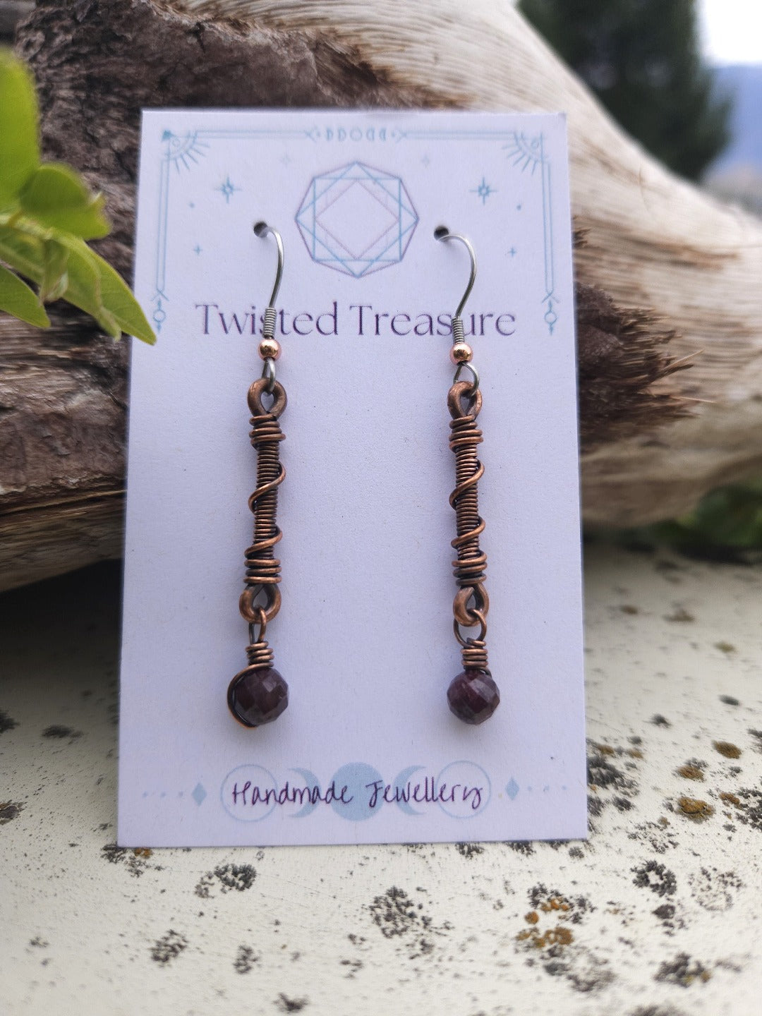 Garnet Spiral Earrings
