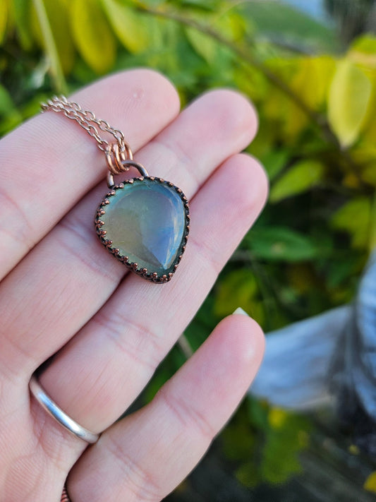 Green Fluorite and Copper Necklace