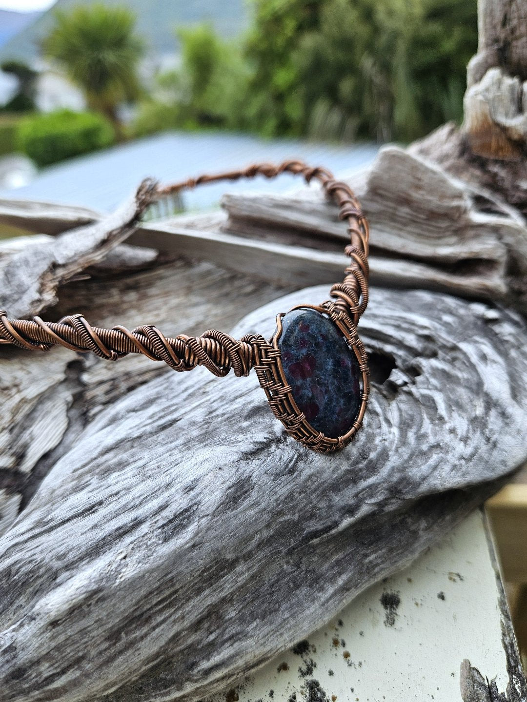 Ruby Kyanite and Copper Collar