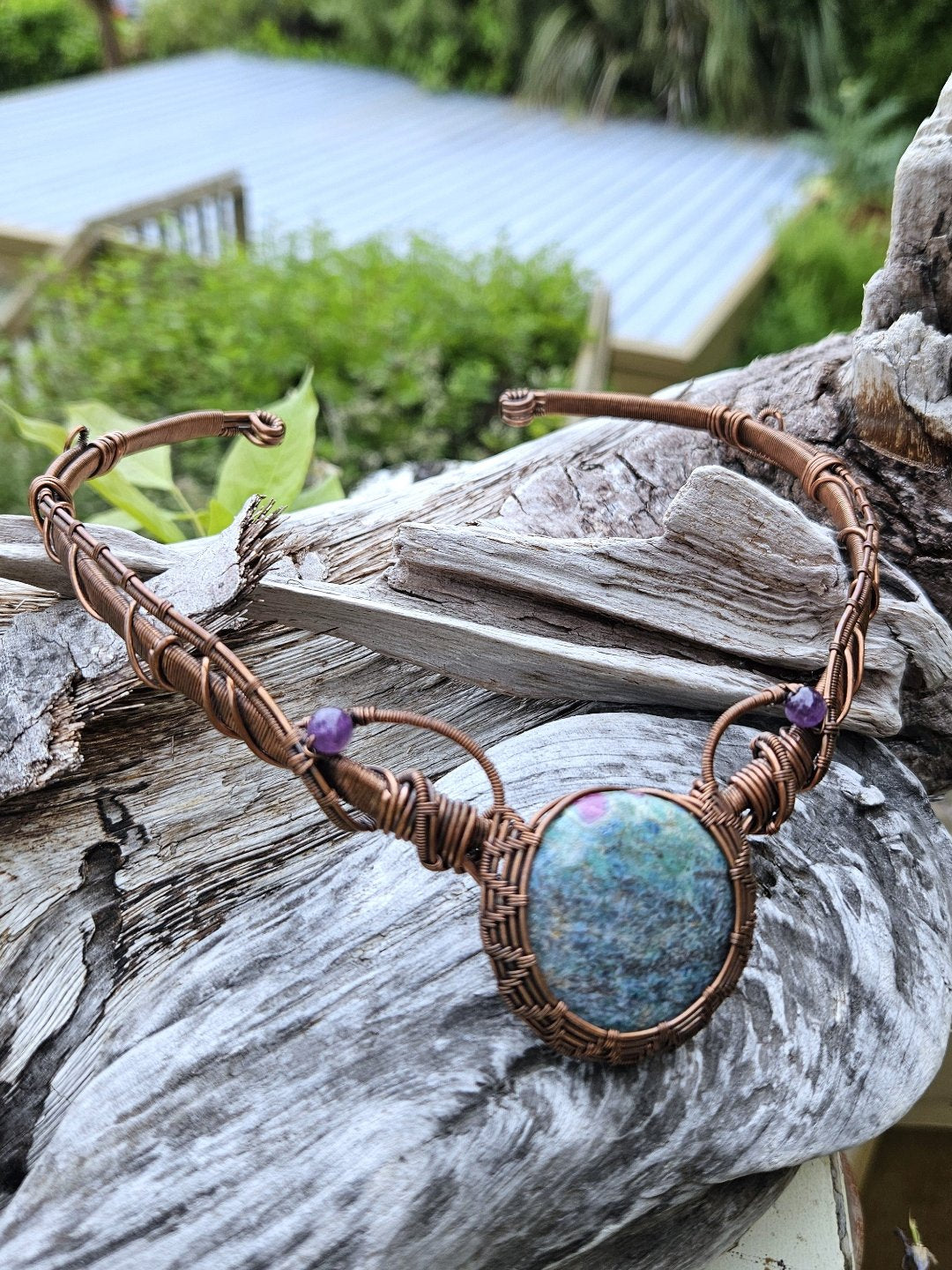 Ruby Fuchsite and Copper Collar