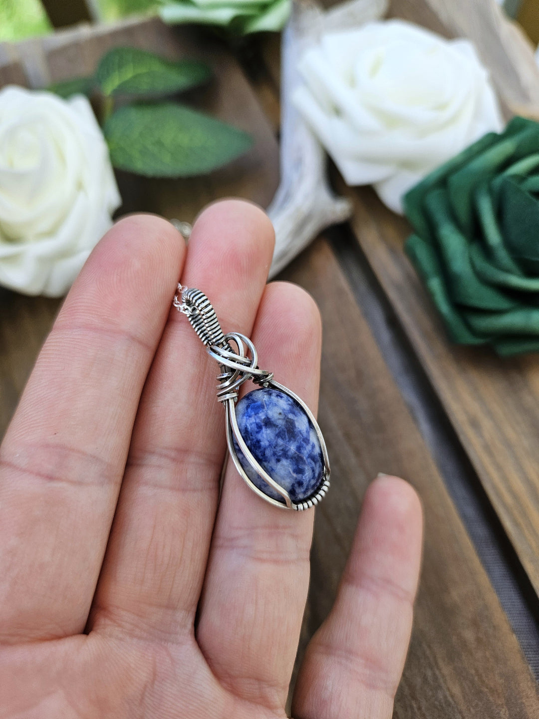 Sodalite and Silver Necklace