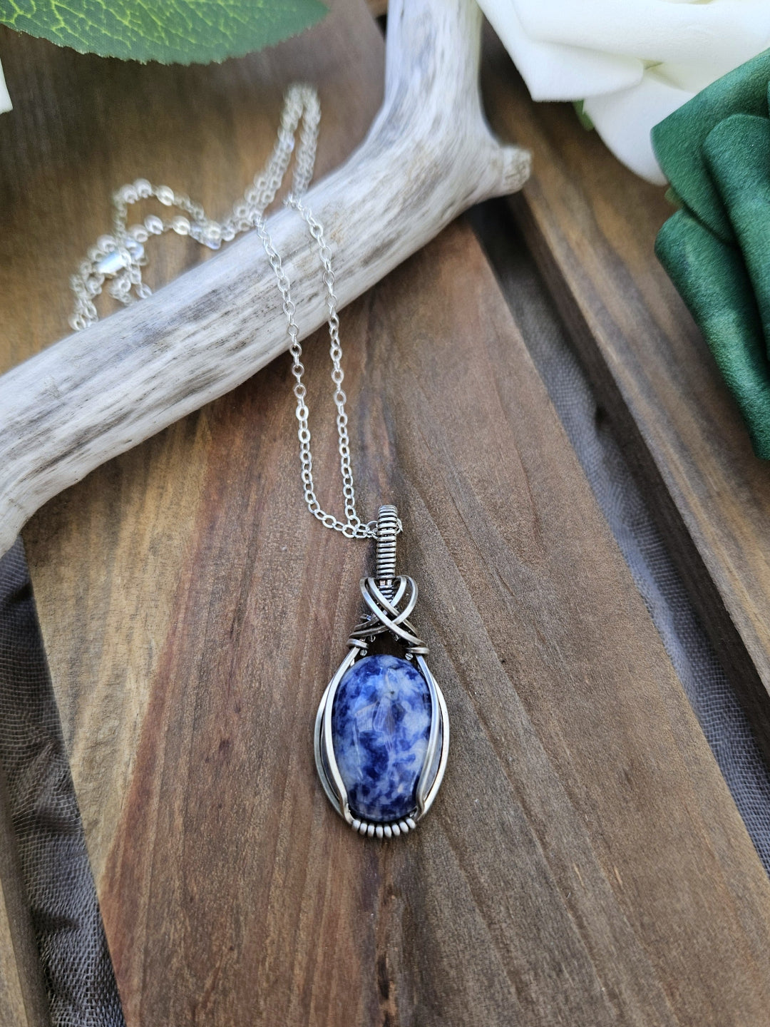 Sodalite and Silver Necklace