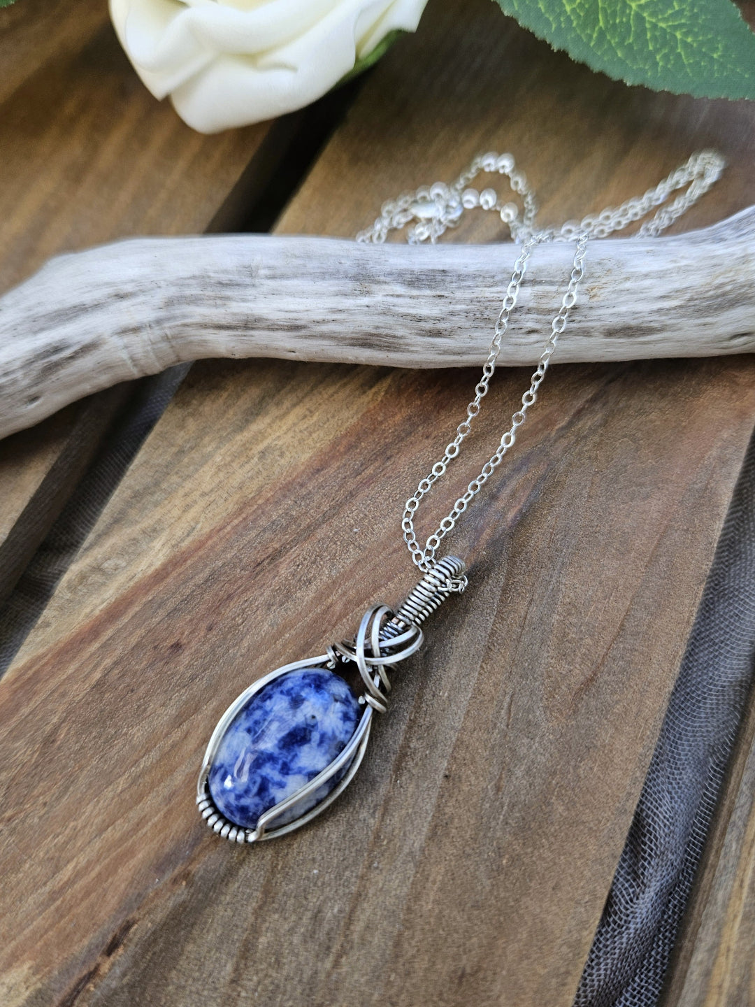 Sodalite and Silver Necklace