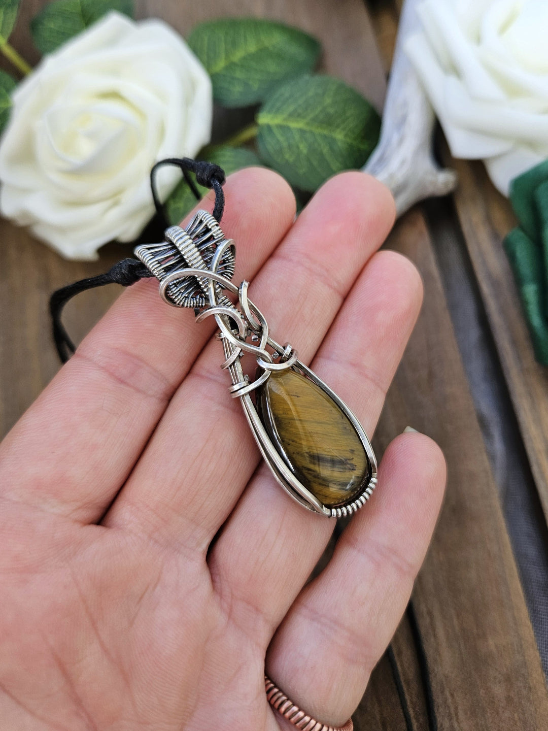 Tiger's Eye and Silver Necklace