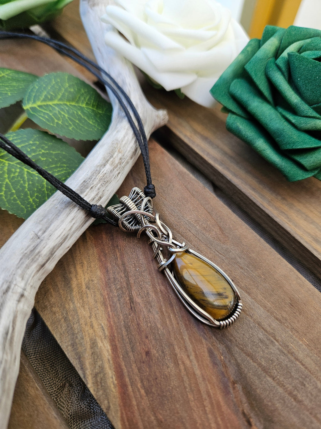 Tiger's Eye and Silver Necklace