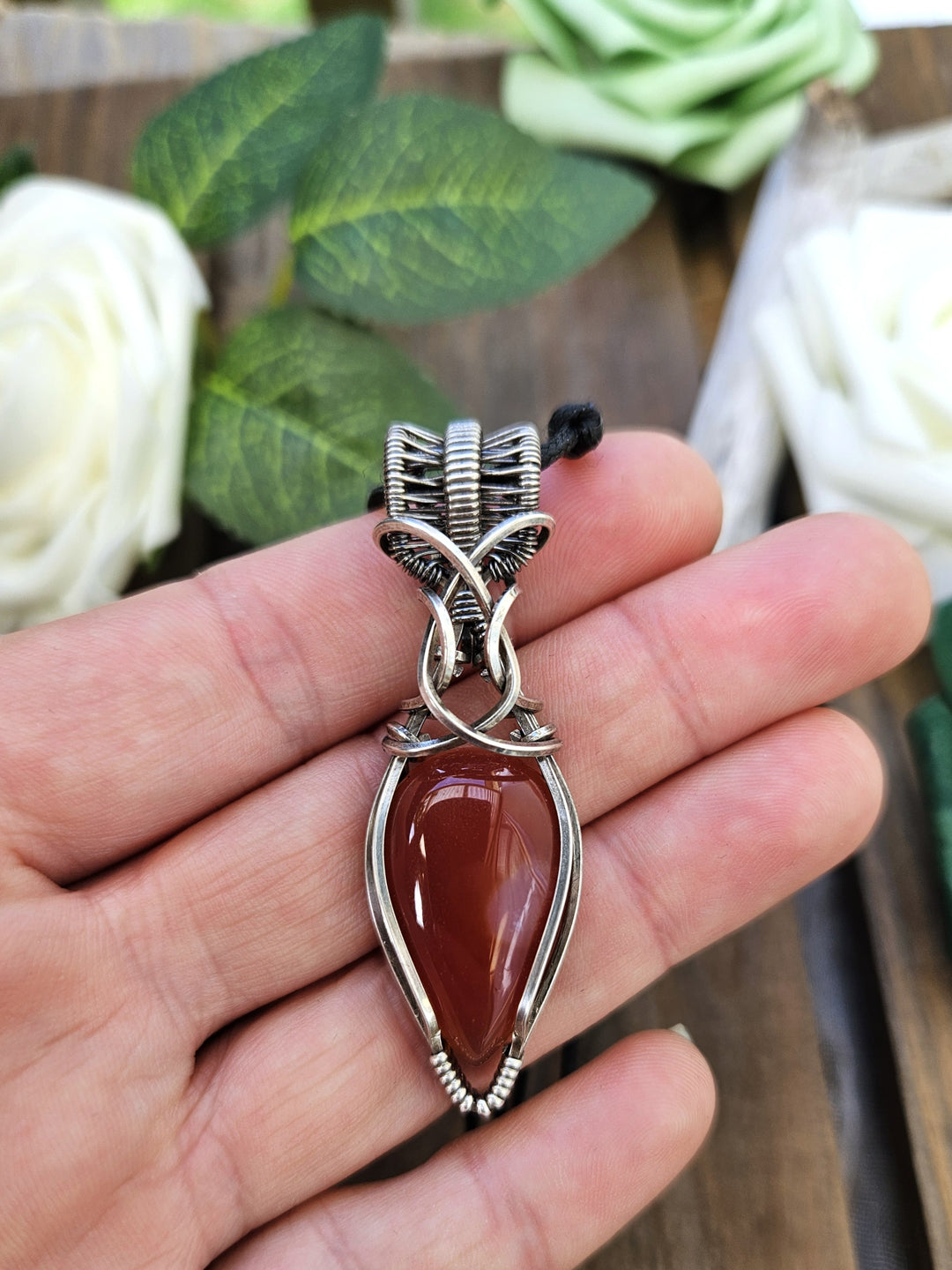 Carnelian and Silver Necklace