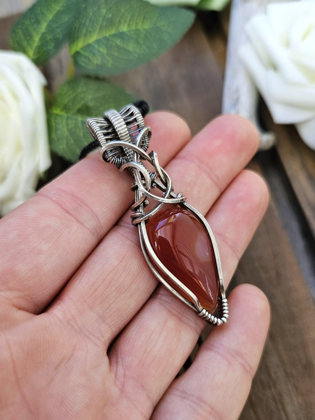 Carnelian and Silver Necklace