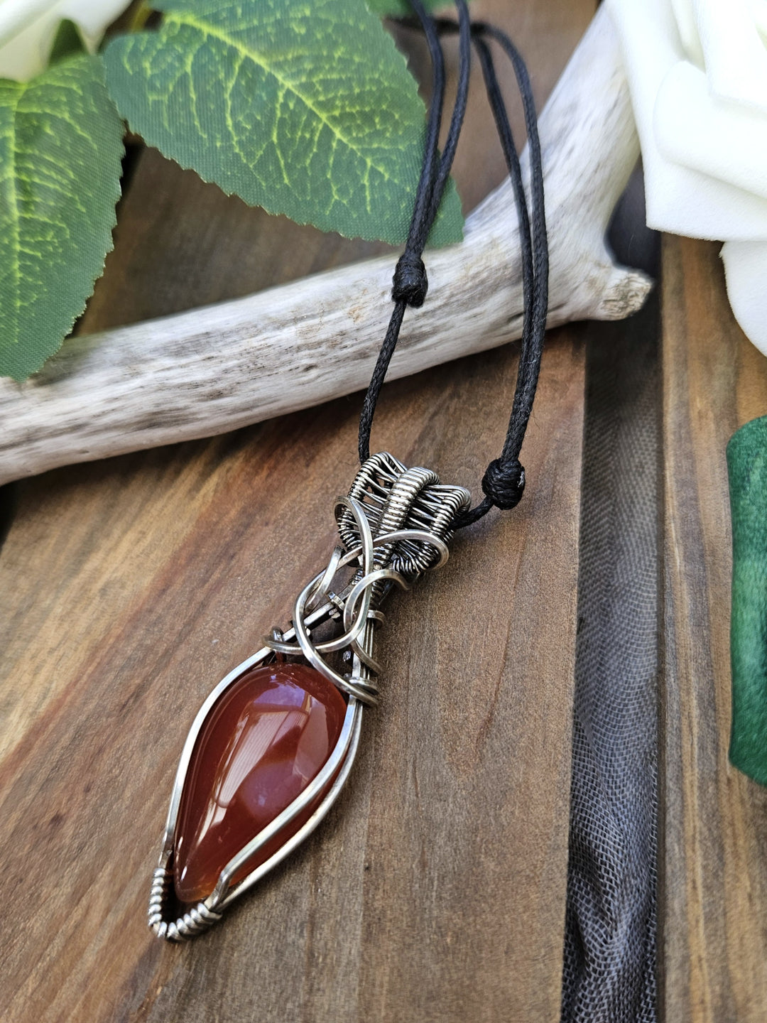 Carnelian and Silver Necklace
