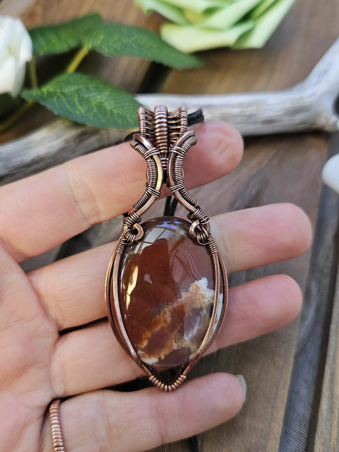Indian Agate and Copper Necklace
