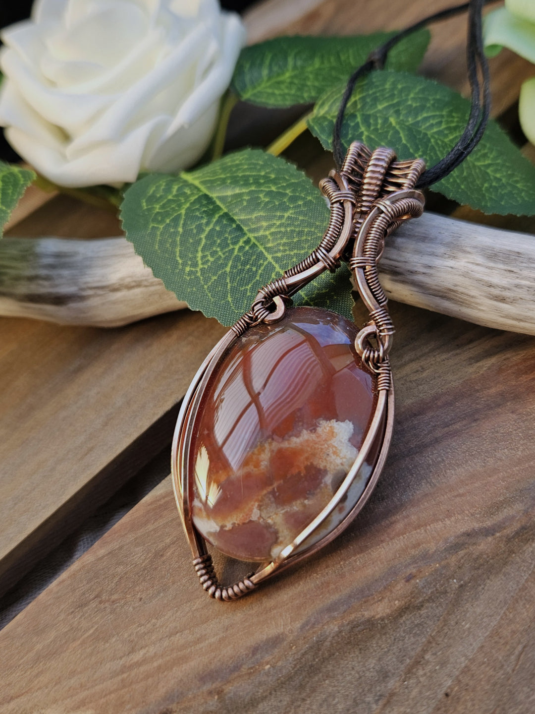 Indian Agate and Copper Necklace