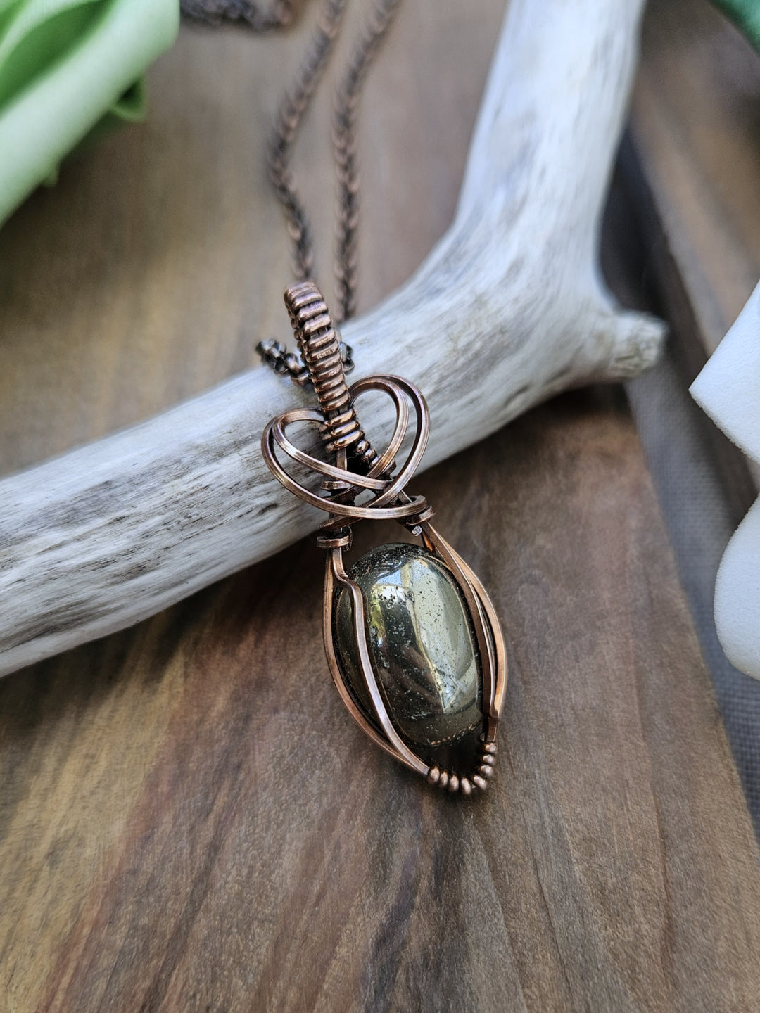 Pyrite and Copper Necklace