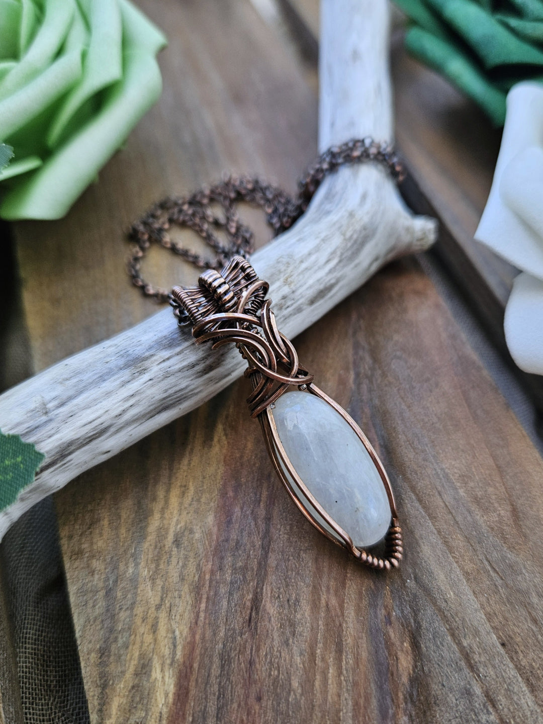 Moonstone and Copper Necklace