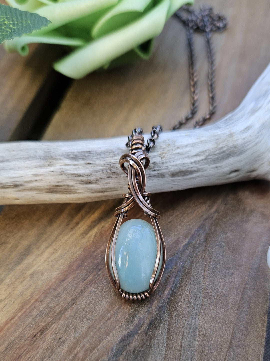 Amazonite and Copper Necklace