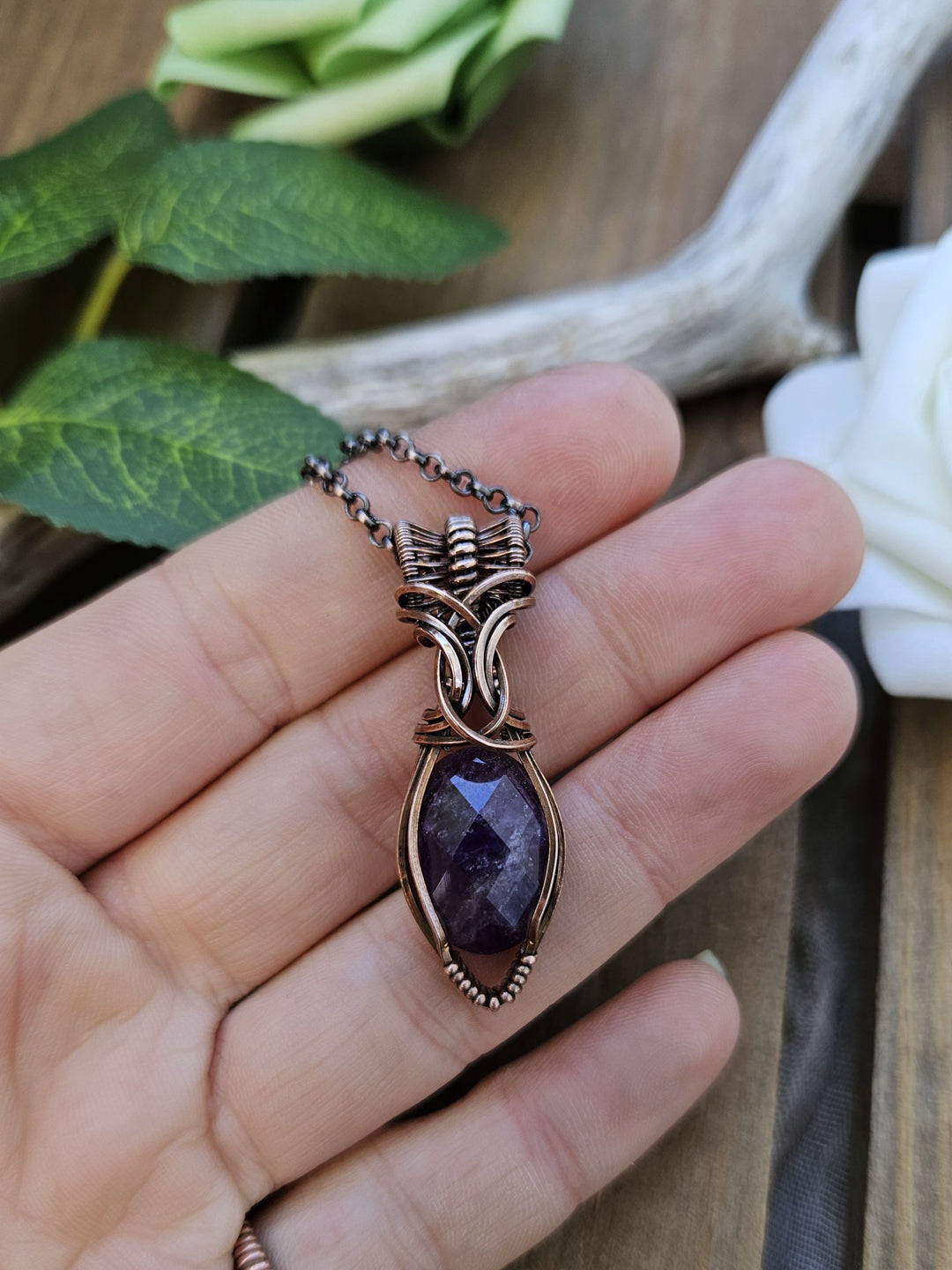 Amethyst and Copper Necklace