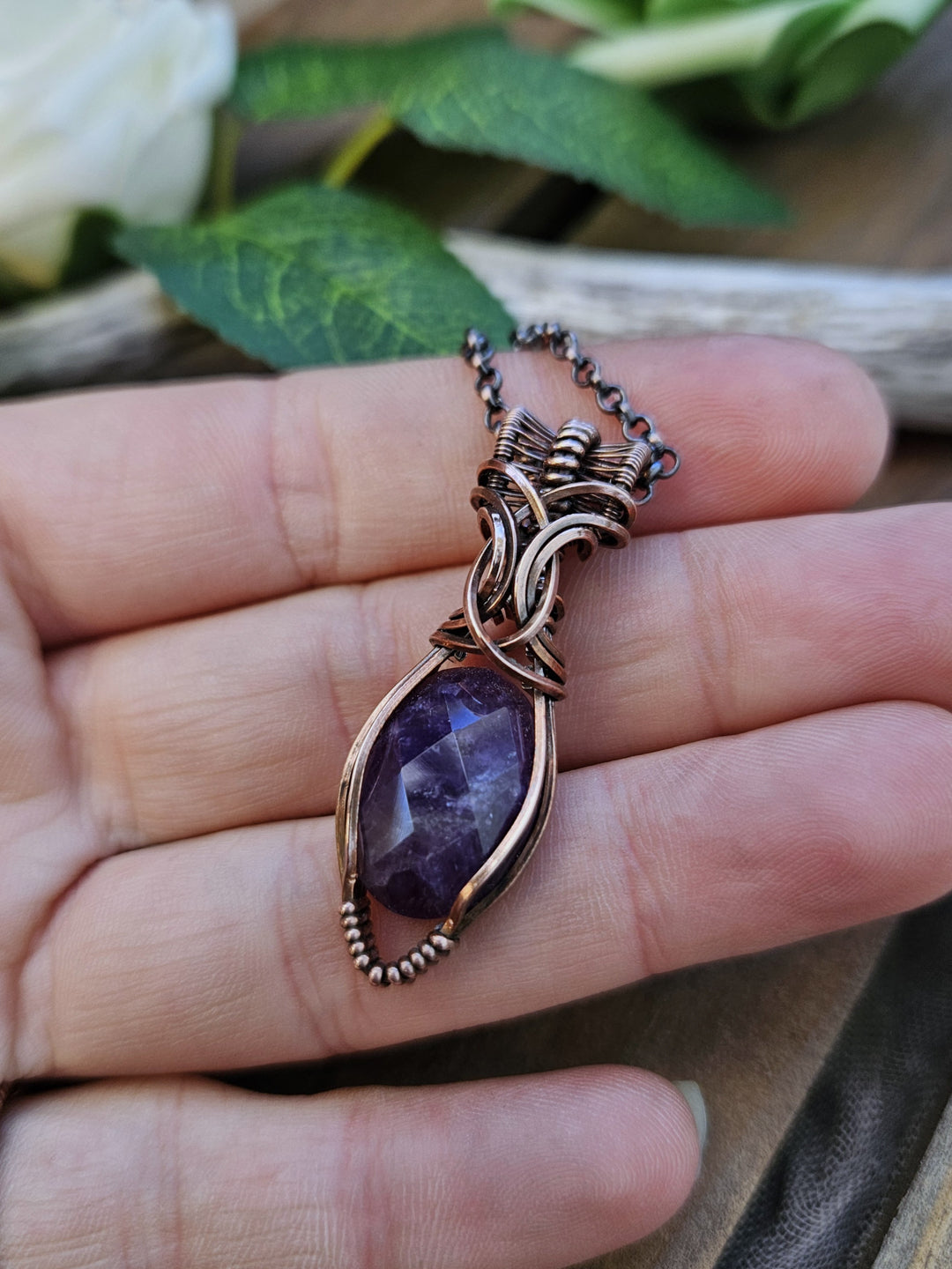 Amethyst and Copper Necklace
